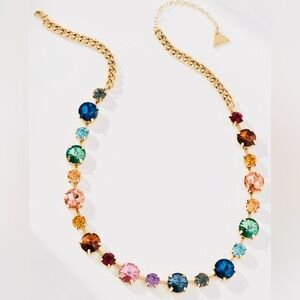 Anthropologie 14K Gold Plated Jewel Necklace. NWT